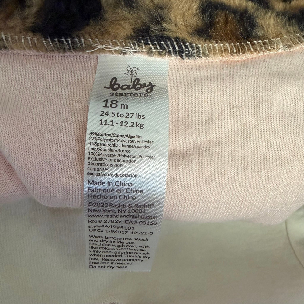 Baby Starters Girls Pink Corduroy Matching Set 18 Months leopard Headband - Picture 15 of 16